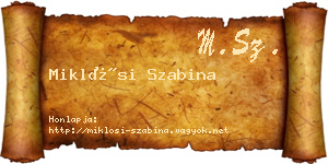 Miklósi Szabina névjegykártya